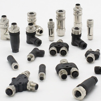 Conector M12 Impermeable IP67 con Protección de Rosca Macho y Hembra PG7 PG9, Enchufe con Código A B D, 3 Pines, 4 Pines, 5 Pines, 8 Pines para Sensores, Alimentación y LED