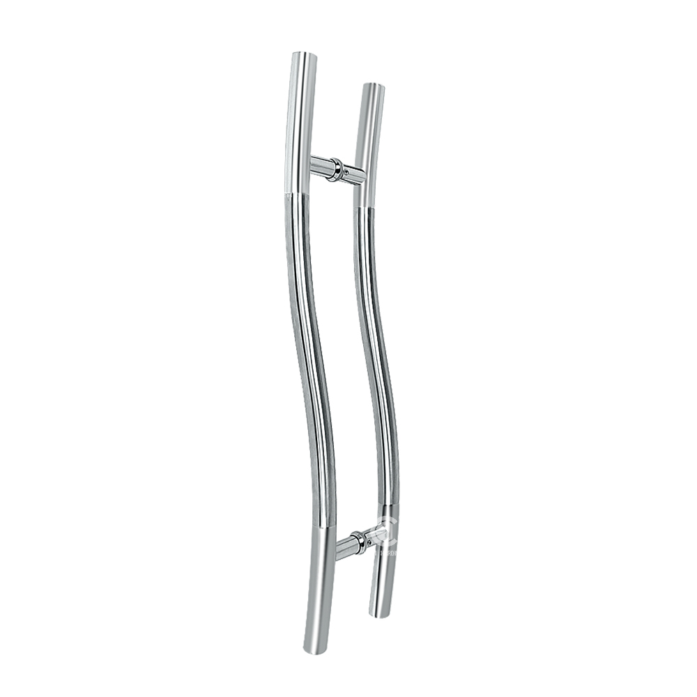 High Quality Stainless Steel 201 304 Grade S Shape Curved Type Frameless Tempered Aluminum Glass Door Handle Single Double Sided