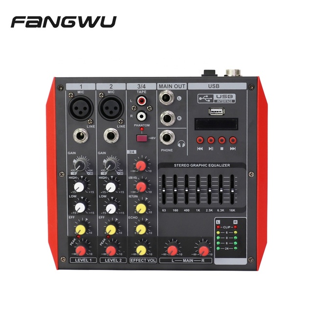 Newest 4 Channel Mini Audio Mixer for Home