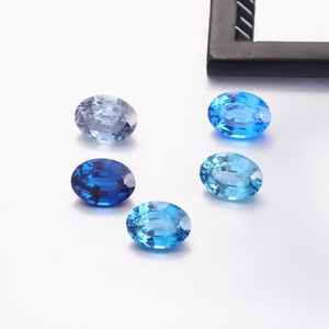 พลอยสังเคราะห์หลากสีธรรมชาติ 0.6-13.8 กะรัต ไพลินสีน้ำเงิน ทรงรี ตัดหลายแบบ ราคาต่อกะรัต พลอยเม็ดเดี่ยว - Product Image 3