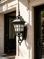 Lampes murales extérieures, alimentation secteur, étanches, noires, éclairage de jardin, lampe murale LED extérieure E27, étanche IP65, éclairage de couloir
