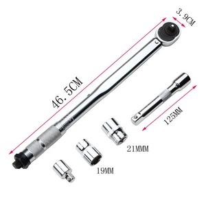 Jeu de clés dynamométriques 5 pièces 1/2" 28-210 Nm 10-150 FT.LB avec rallonge et douilles plates, kit d'outils de réparation automobile 5 pièces 1/2 pouce - Product Image 2