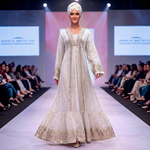 Nouvelle Robe Élégante en Coton Écologique avec Dentelle pour Femme, Manches Évasées, Motif Floral – Collection Printemps-Été – Meilleurs Styles Beauté - Product Image 4