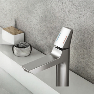 Robinet de lavabo monocommande noir moderne, mitigeur eau chaude et froide, monotrou, pour salle de bain, hôtel, villa - Product Image 3