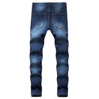Vente en gros de pantalons jeans pour hommes coupe slim Streetwear déchirés déchirés pantalon jean pour hommes en denim à rayures de créateur