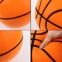 Ballon de basketball silencieux en mousse PU Elite, revêtement en tissu haute densité, tailles 3/5/7, rebond doux, faible bruit, pour entraînement en intérieur, écologique, universel