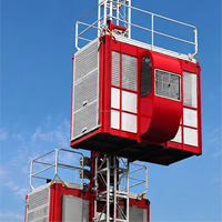 Elevador de Construcción SC200/200 con Doble Jaula, VFD y Construcción de Engranajes de Rueda y Piñón