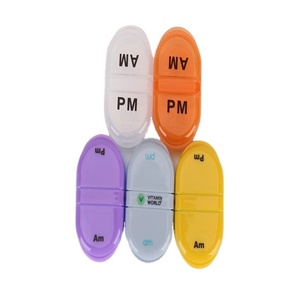 Capsule Shape Cute Pill Box Mini Small 2 Compartment Pocket AM-PM Medicine Cases Tablet Storage Box Pill Organizer