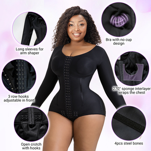 Fajas Postoperatorias de Manga Larga para Mujer, Moldeadoras Reductoras de Abdomen, Control de Cintura, Shapewear - Product Image 1