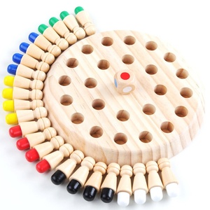 Montessori For Kids Wooden Color Memory Match Stick Chess Game Toy For Children 3D Puzzle Educational Gift Family Casual Game