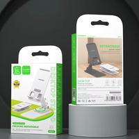 DH27 Métal Pliable 360 °   Support de téléphone portable de bureau rotatif à 360° avec hauteur réglable pour smartphone