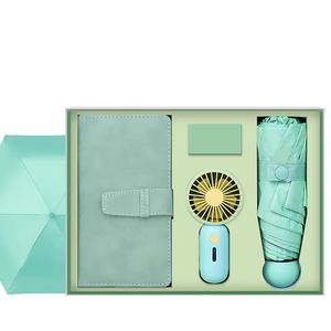 夏季婚礼纪念品促销礼品迷你风扇雨伞笔记本礼品套装送给宾客女朋友生日男孩礼物来自广东 - Product Image 2
