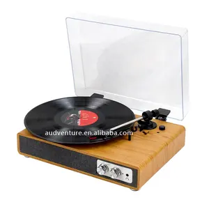 Portable Nostalgic Retro Recorder Vintage Record Player Music Recorder 33 45 78 RPM With Dust Cover Blue Tooth Record Player