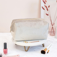 Pochette en daim avec logo personnalisé, fermeture éclair, sac de maquillage, trousse de toilette en velours pour voyage