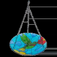 Bain d'oiseaux suspendu 10.6 "bain d'oiseaux colibri en verre extérieur pour décor de cour de patio de jardin