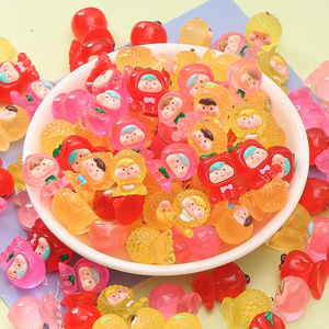Mini figurines de fruits 3D rouge vif en résine époxy à personnaliser, accessoires de bijoux DIY pour enfants, porte-clés cadeau - Product Image 3