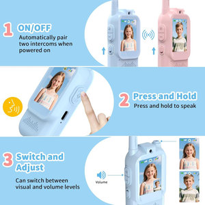 Nouveauté : Talkie-walkie vidéo pour enfants, radio bidirectionnelle, portée de 1500 pieds, pour enfants de 3 à 12 ans, Noël, anniversaire, extérieur - Product Image 4