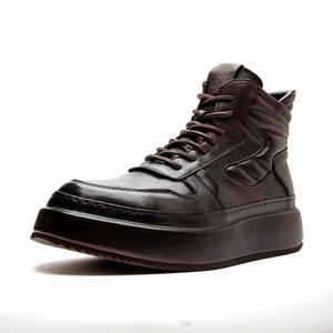 Botas de Invierno de Piel Vacuna Marrón de Alta Gama, con Cordones, Plataforma y Cuña, Antideslizantes, Estilo Moderno - Product Image 6