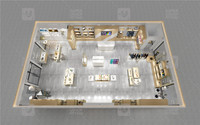 Présentoir Personnalisé Doré pour Magasin de Vêtements, Meubles de Boutique de Souvenirs, Décorations de Magasin de Cadeaux, Design d'Intérieur pour la Vente au Détail