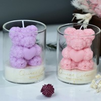 Sojawachs-Aromatherapie Herzförmige Bären-Tasse Duftkerze für Valentinstag, Erntedankfest, Hochzeiten & Feiertagsdekoration