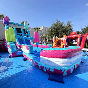 Toboggan <span class=keywords><strong>aquatique</strong></span> <span class=keywords><strong>gonflable</strong></span> en PVC à <span class=keywords><strong>prix</strong></span> de gros avec piscine intégrée pour jeux d'été - Product Image 2