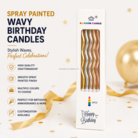 Bougies d'anniversaire longues et ondulées personnalisées en gros, bougies torsadées colorées OEM ODM pour mariage et décoration intérieure