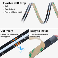 SXZM Adressable 720Leds/m 12/24V 10MM RGBIC RGBW Bande LED Flexible RVB Contrôle Segmenté Musique Synchronisée Tira COB Bande LED