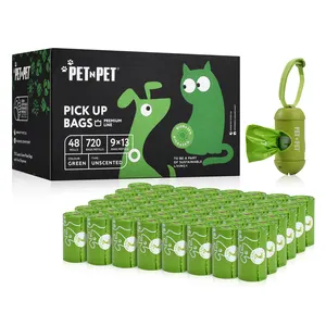 Sacchetto per rifiuti di amido di mais biodegradabile con stampa personalizzata cacca per animali domestici Set di sacchetti compostabili per cani