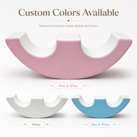 Équipement Commercial d'Équilibre et de Jeu Doux pour Intérieur, Rose Pastel et Blanc, Ensemble de Jeux pour Enfants pour Aire de Jeu