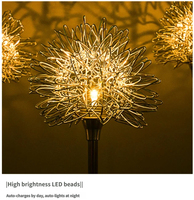 Lampu Taman Tenaga Surya Dandelion, Konstruksi Aluminium Berperingkat IP65, Tahan Air, Lampu LED Lanskap Bunga untuk Halaman