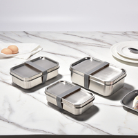 Récipient alimentaire scellé boîte fraîche Récipient de stockage des aliments hermétique en acier inoxydable avec couvercle Boîtes de rangement boîte à lunch croustillante