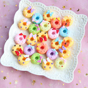 NODA新スライムチャーム可愛いシミュレーションボウノットドーナツデザイン樹脂カボションDIYヘアボウ - Product Image 2