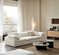 Offre Spéciale : Ensemble de Canapés Modulaires Cloud en Tissu Lin, Style Minimaliste Naturel pour Salon, Villa, Condo, Maison d'Hôtes