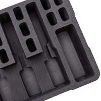 Insert en mousse EVA noire sur mesure pour boîte à outils, 4 compartiments pré-découpés, insert en mousse EVA pour boîte à outils CNC