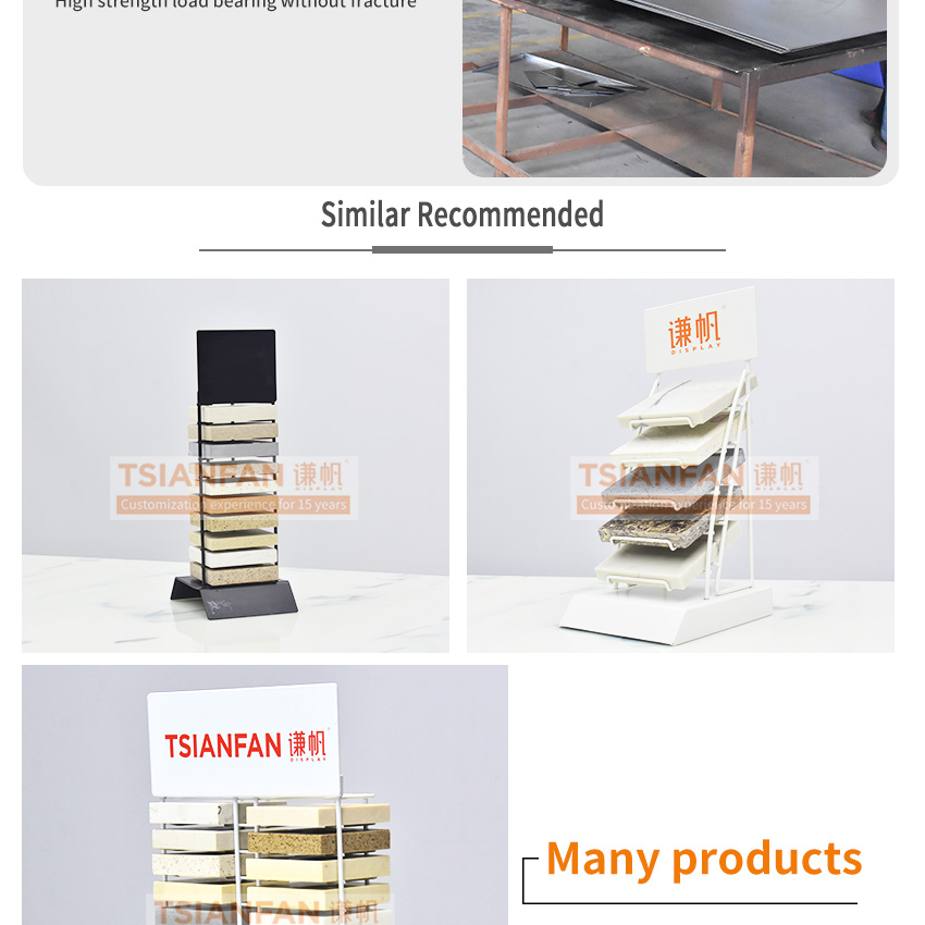 Factory Custom Size Table Top Metal Slotted  Sample Artificial Mabler Granite Quartz Stone Ceramic Tile Display Rack