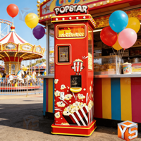 Chariot à Popcorn Métallique ZDYS Direct Usine avec Machine à Popcorn à Air Chaud Haute Performance Pliable et Sûre 110-220V Idéal pour le Gaming Excellent Prix