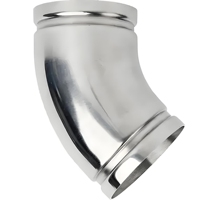 Raccord de tuyauterie anti-corrosion en acier inoxydable SS304 DN159 à rainure, coude à 45 degrés pour système d'incendie et d'eau potable