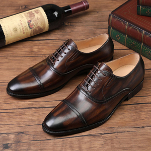 Nuevos Zapatos Oxford de Vestir para Hombre, Estilo Europeo, con Puntera Reforzada, de Cuero Genuino, Diseño con Elevador Oculto, Acabado Antiguo Pulido - Product Image 6