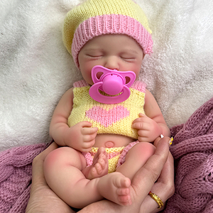 Poupée Reborn de grande capacité, fabriquée en silicone platine de 12 pouces, réaliste, nouveau-né, garçon LouLou avec sucette, cadeau de Noël - Product Image 3