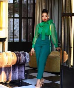 Pantaloni Estivi da Donna alla Moda Casual Sexy Taglia Grande a Vita Alta con Cintura <span class=keywords><strong>Completi</strong></span> Casual - Product Image 1