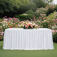 Vente en gros Nappe en polyester Jupe de table blanche pour décoration de mariage Banquets ou restaurants