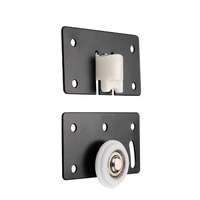 Roulettes de porte coulissante modernes en fer noir pour armoire, rail de suspension et roulettes de fenêtre pour porte coulissante d'hôtel