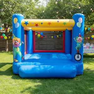 Château gonflable coloré sur le thème des clowns pour enfants, pour l'intérieur et l'extérieur - Product Image 1