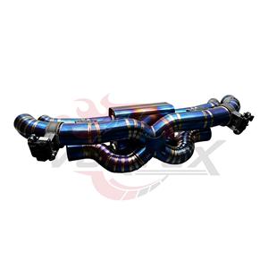 ท่อไอเสีย Vortex Blue Titanium Valved สำหรับ Porsche 911 992 Carrera 3.0T ปี 2019-2025 พร้อมปลายท่อไอเสียแบบ Quad Flame สีสันสดใส - Product Image 3