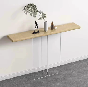 Mesa de Entrada de Madera Maciza Fabricada en Fábrica, Mesa <span class=keywords><strong>Suspendida</strong></span> de Acrílico, Muebles de Sala de Estar de Estilo Neoclásico Chino, Muebles de Entrada - Product Image 2