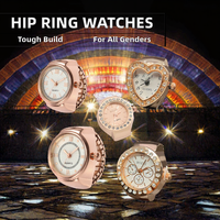 Montre à bracelet élastique numérique à quartz rétro hip-hop mini, motif géométrique incrusté de diamants, pour fête, cadeau d'anniversaire