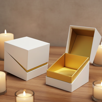 Boîte cadeau carrée personnalisable avec couvercle à rabat, design coloré pour parfum ou bougie, épaisseur 1 mm