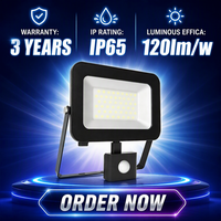 Projecteur LED à détecteur de mouvement 50W, étanche IP65, en aluminium, pour stade, jardin, extérieur