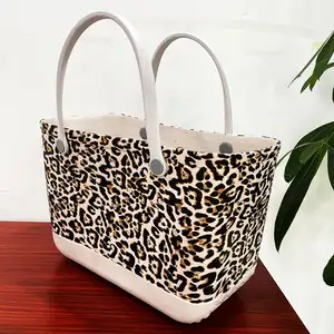 Популярная Печать Бесплатная доставка модная индивидуальная Eva просто Южный летний тоут для кемпинга большая леопардовая силиконовая пляжная сумка Bogg