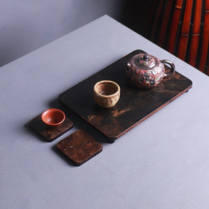 New Chinese Style Resin <b>Tea</b> Mat Stone Pattern Waterproof Zen <b>Tray</b> Flat Design For <b>Tea</b> Table Dry Brewing - Product Image 2
